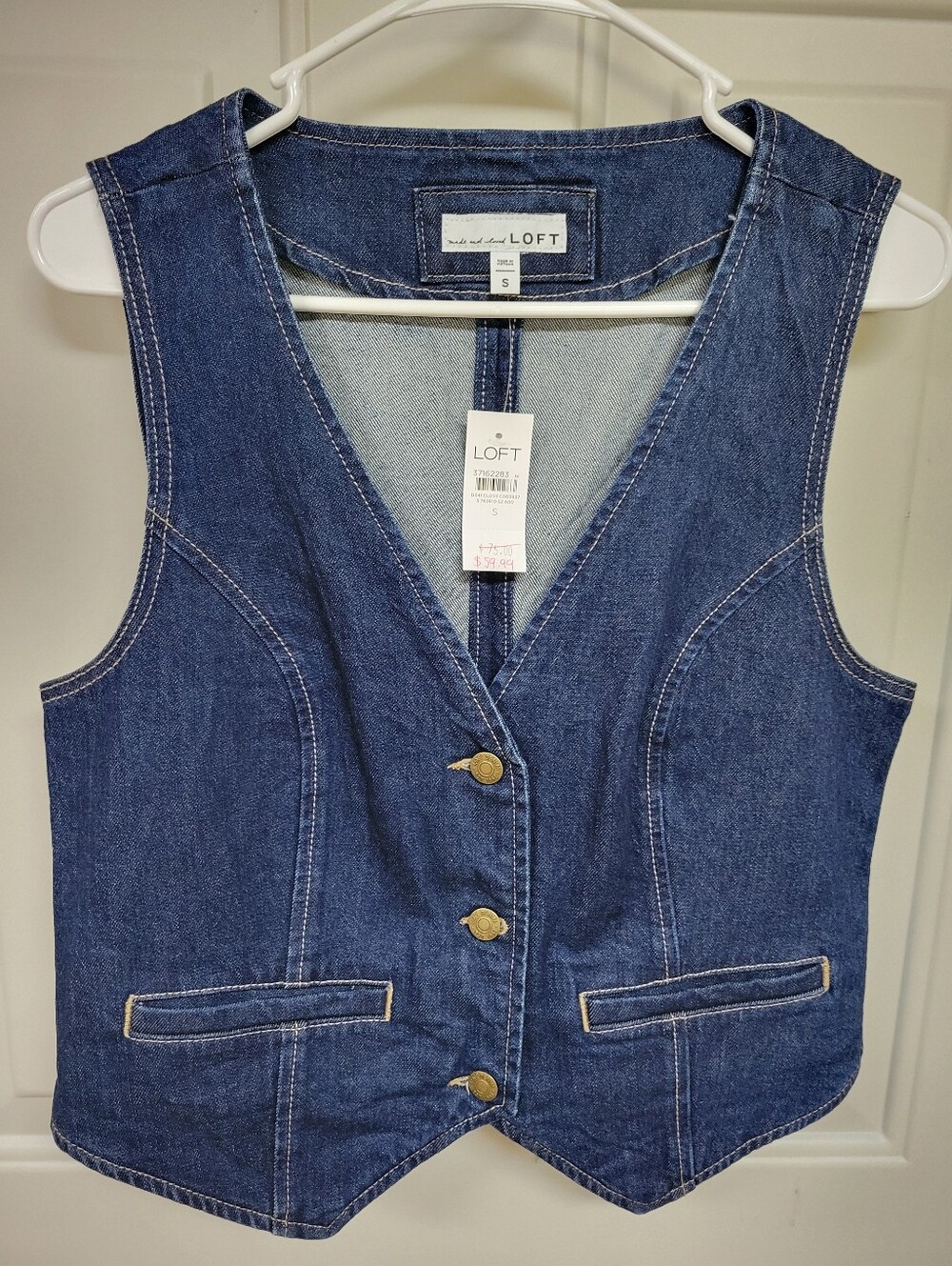 LOFT Dark Blue Denim Vest
